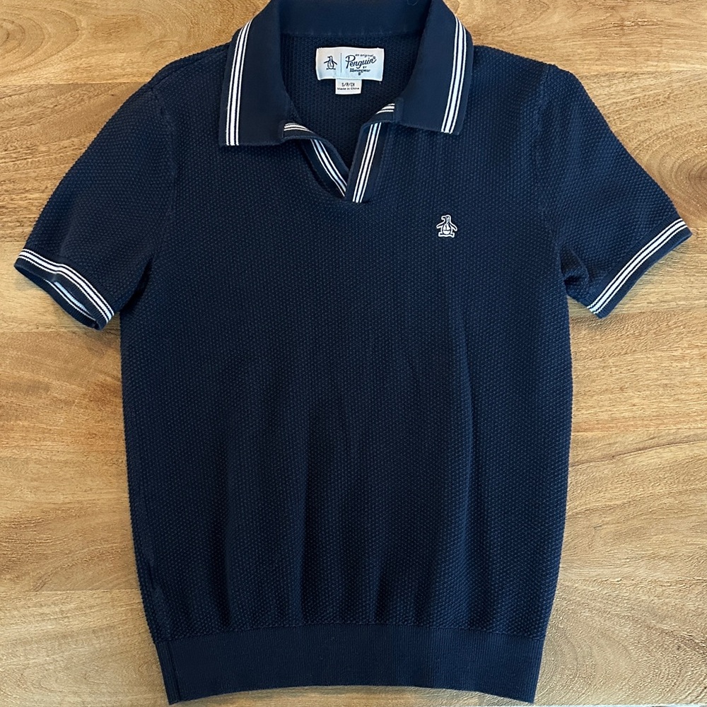 Original Penguin Dark Blue Polo with White Accents
